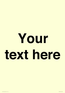 Custom plain information sign. Black text